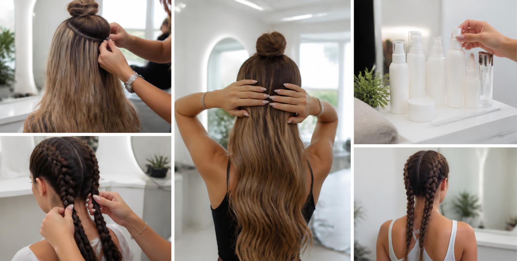 Styled curled hair extensions blended seamlessly at Hair Nova Finchley
